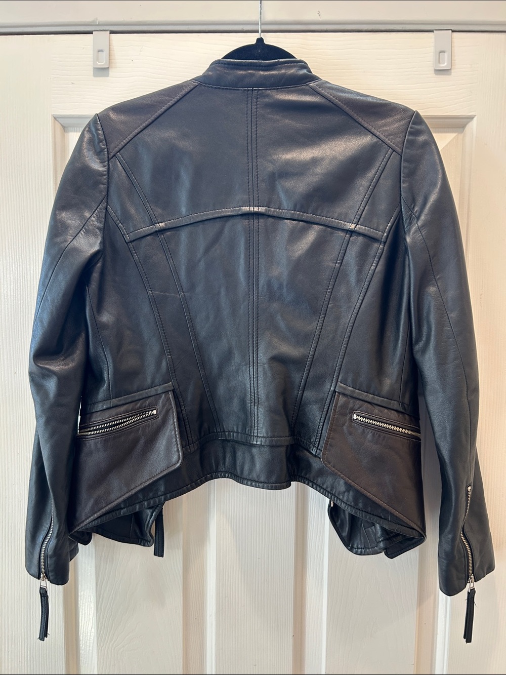 ROBO Trend Genuine Italian Leather Moto Jacket Black Women’s - Picture 10 of 11